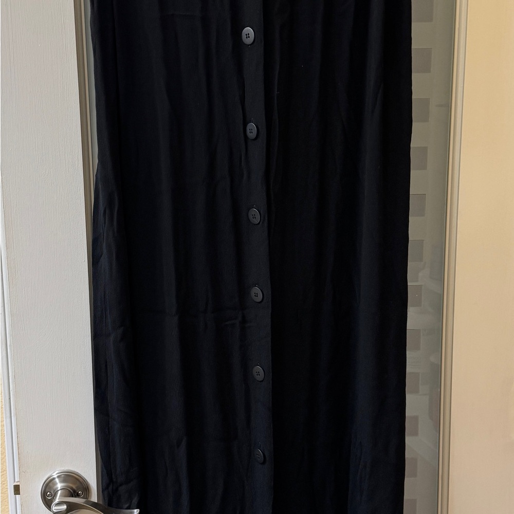Madewell black Button straight maxi dress